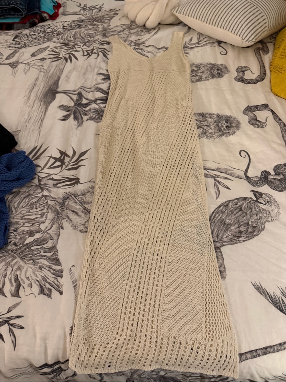 Cream Crochet Knit Maxi Dress